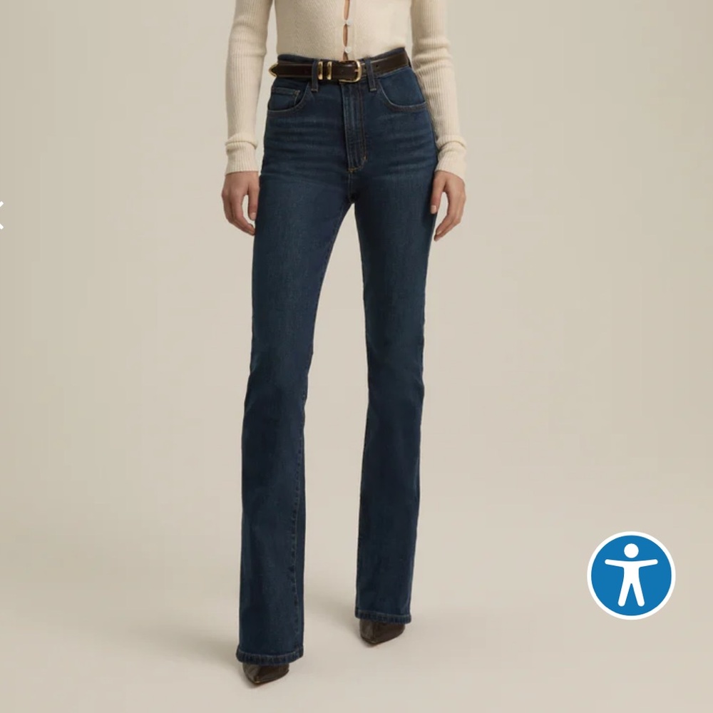 Favorite Daughter Dark Blue High-Rise Straight Jeans